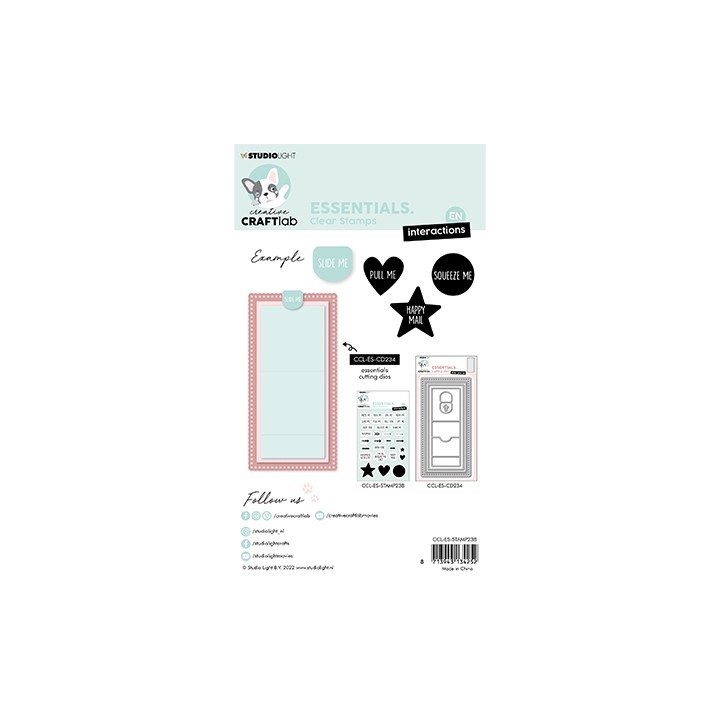 (CCL-ES-STAMP238)Studio light  SL Clear stamp Text interactions for Slider pop up die Essentials nr.238