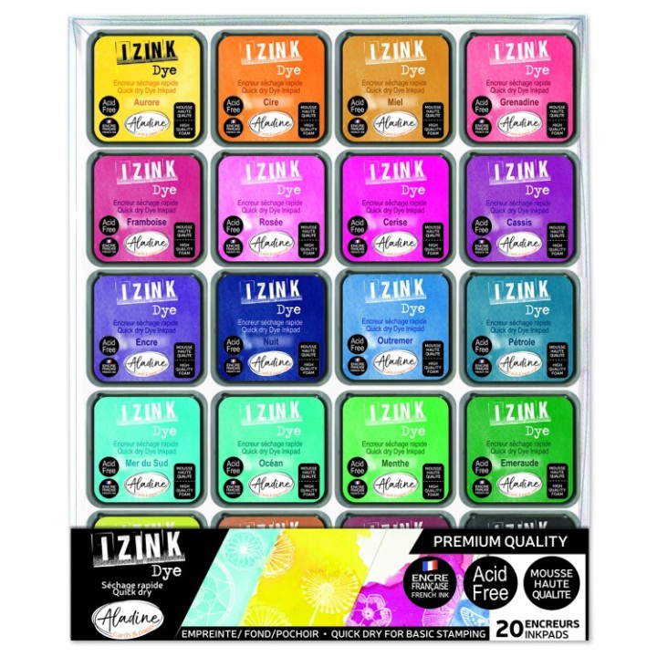 (19703)SET 20 INKPADS IZINK DYE - S QUICK DRY