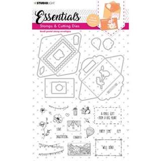 (SL-ES-SCD14)Studio light  SL Clear stamp + Dies Small postal stamp envelopes Essentials nr.14