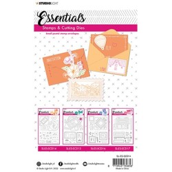 (SL-ES-SCD14)Studio light  SL Clear stamp + Dies Small postal stamp envelopes Essentials nr.14