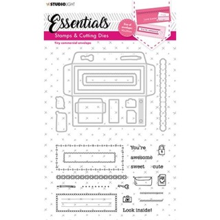 (SL-ES-SCD17)Studio light  SL Clear stamp + Dies Tiny commercial envelope Essentials nr.17