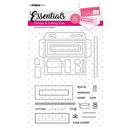 (SL-ES-SCD17)Studio light  SL Clear stamp + Dies Tiny commercial envelope Essentials nr.17