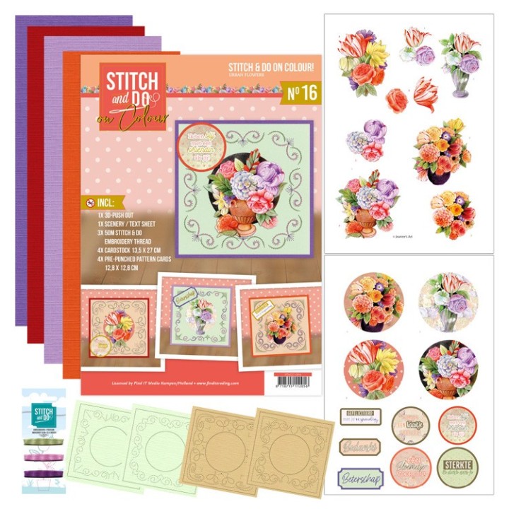 (STDOOC10016)Stitch and Do on Colour 016 - Jeanine's Art - Urban Flowers