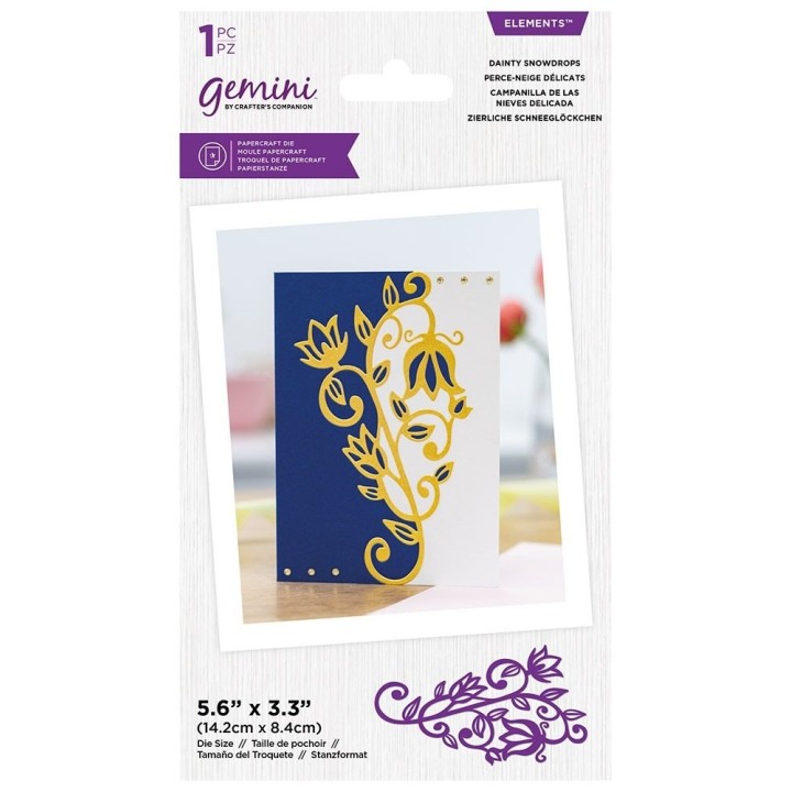 (GEM-MD-ELE-DASN)Gemini Grande Swirls Edges Dainty Snowdrops Elements Dies