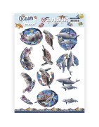 (SB10654)3D Push Out - Amy Design - Ocean Wonders - Sea Turtle