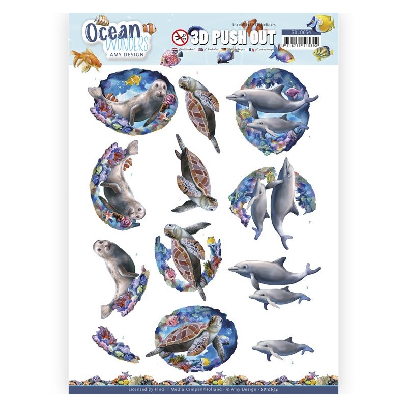(SB10654)3D Push Out - Amy Design - Ocean Wonders - Sea Turtle (SB10654)3D Push Out - Amy Design - Ocean Wonders - Sea Turtle