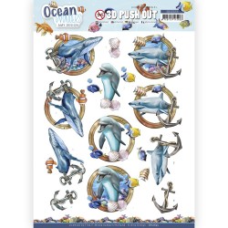 (SB10655)3D Push Out - Amy Design - Ocean Wonders - Shark
