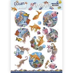 (SB10656)3D Push Out - Amy Design - Ocean Wonders - Seahorse