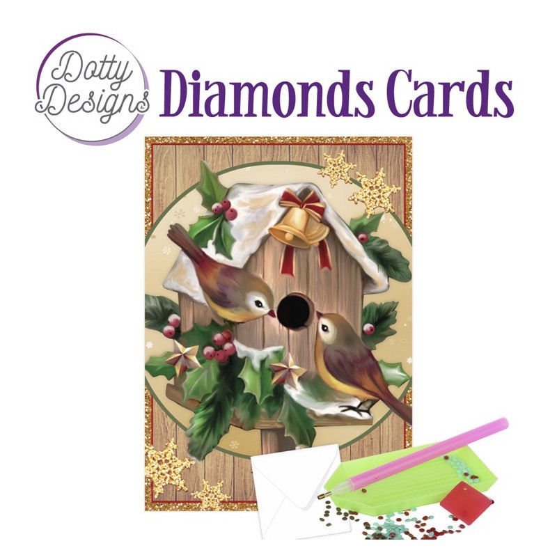 (DDDC1042)Dotty Designs Diamond Cards - Christmas Birdhouse