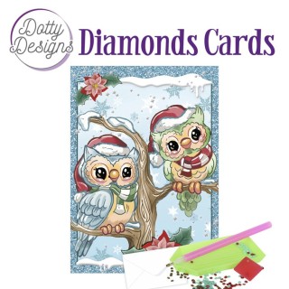 (DDDC1046)Dotty Designs Diamond Cards - Christmas Owls