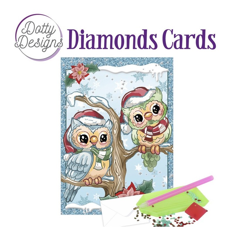 (DDDC1046)Dotty Designs Diamond Cards - Christmas Owls