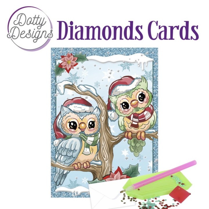 (DDDC1046)Dotty Designs Diamond Cards - Christmas Owls