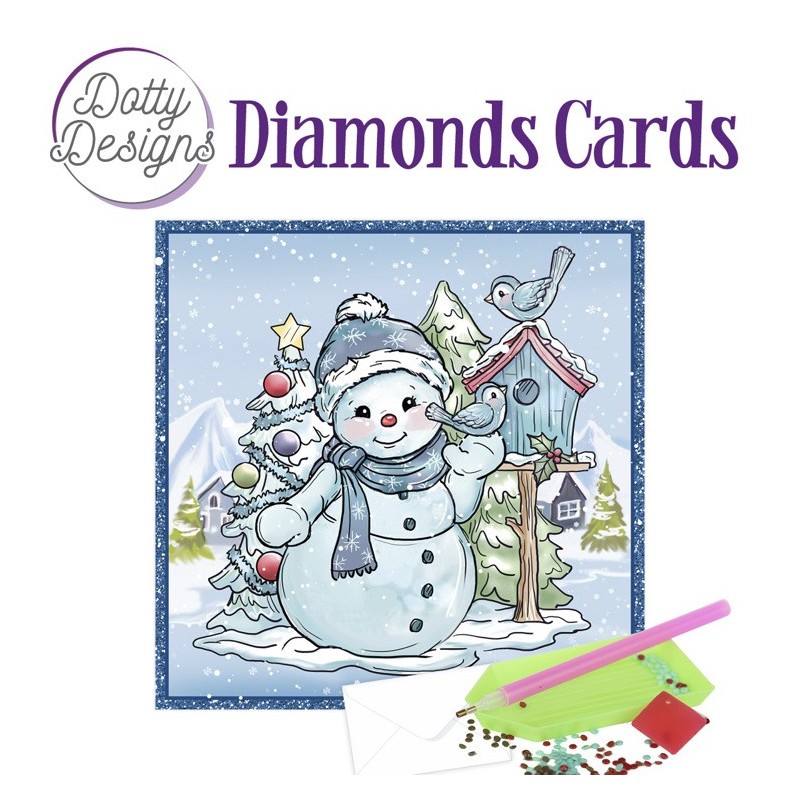 (DDDC1049)Dotty Designs Diamond Cards - Snowman with Birds