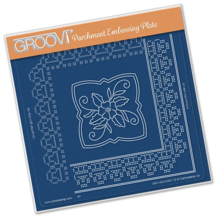 (GRO-GG-41661-12)Groovi Grid Plate A5 JOSIE DAVIDSON'S TRIANGLE LACE DUET