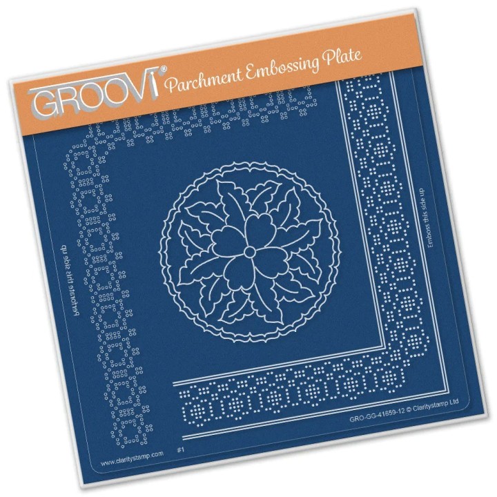 (GRO-GG-41659-12)Groovi Grid Plate A5 JOSIE DAVIDSON'S CIRCLE LACE DUET