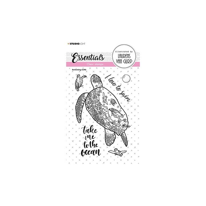 (BL-ES-STAMP255)Studio light BL Clear stamp Swimming turtle Essentials nr.255