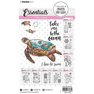 (BL-ES-STAMP255)Studio light BL Clear stamp Swimming turtle Essentials nr.255