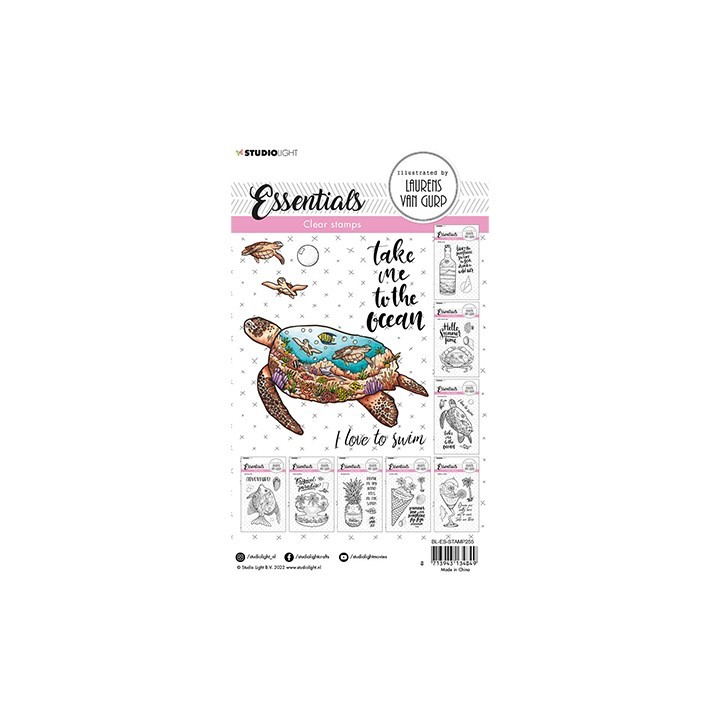 (BL-ES-STAMP255)Studio light BL Clear stamp Swimming turtle Essentials nr.255