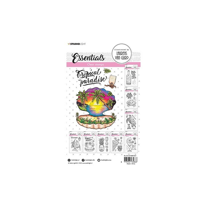 (BL-ES-STAMP257)Studio light BL Clear stamp Tropical paradise Essentials nr.257