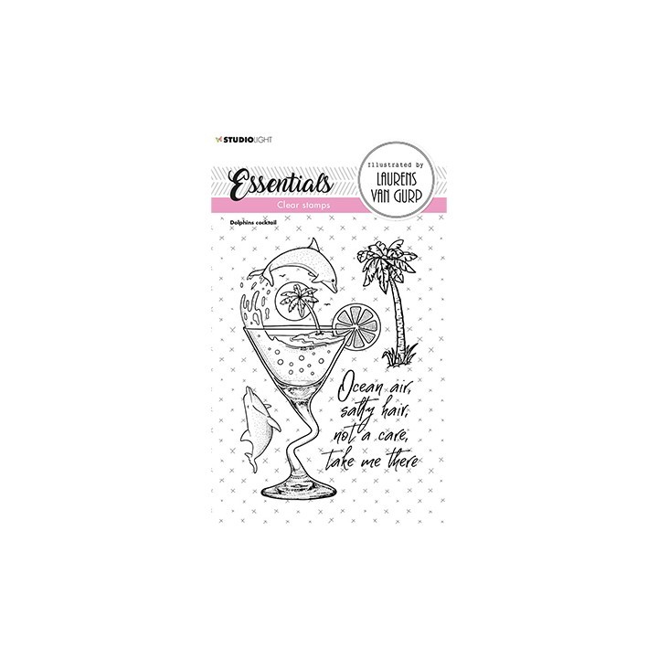 (BL-ES-STAMP260)Studio light BL Clear stamp Dolphins cocktail Essentials nr.260