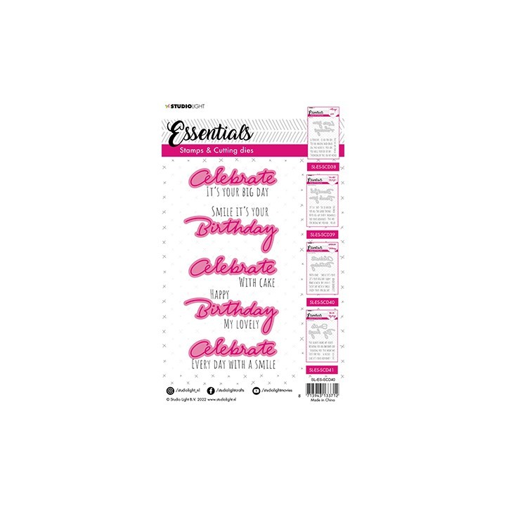 (SL-ES-SCD40)Studio light  SL Clear stamp + Dies Celebration and Birthday Essentials nr.40