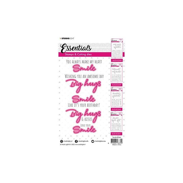 (SL-ES-SCD41)Studio light  SL Clear stamp + Dies Smile and Big hugs Essentials nr.41