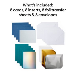(2009210)Cricut Joy Foil Transfer Insert Cards Blue Lagoon Sampler (8pcs)