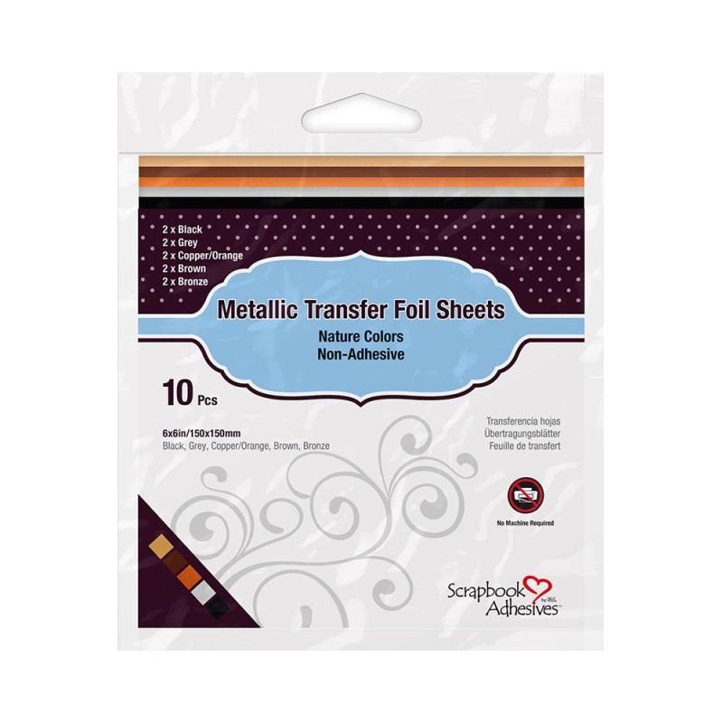 (01419-10)Scrapbook Adhesives Metallic Transfer Foil Sheets 6x6 Inch Nature Colors (10pcs) (01419-10)Scrapbook Adhesives Metallic Transfer Foil Sheets 6x6 Inch Nature Colors (10pcs)