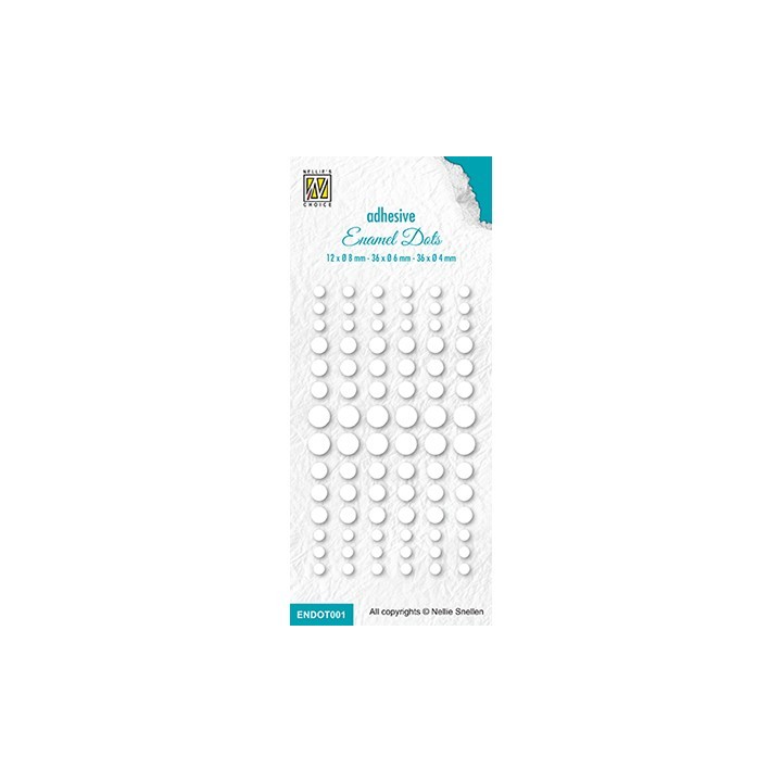 (ENDOT001)Nellie's Choice Enamel dots, White
