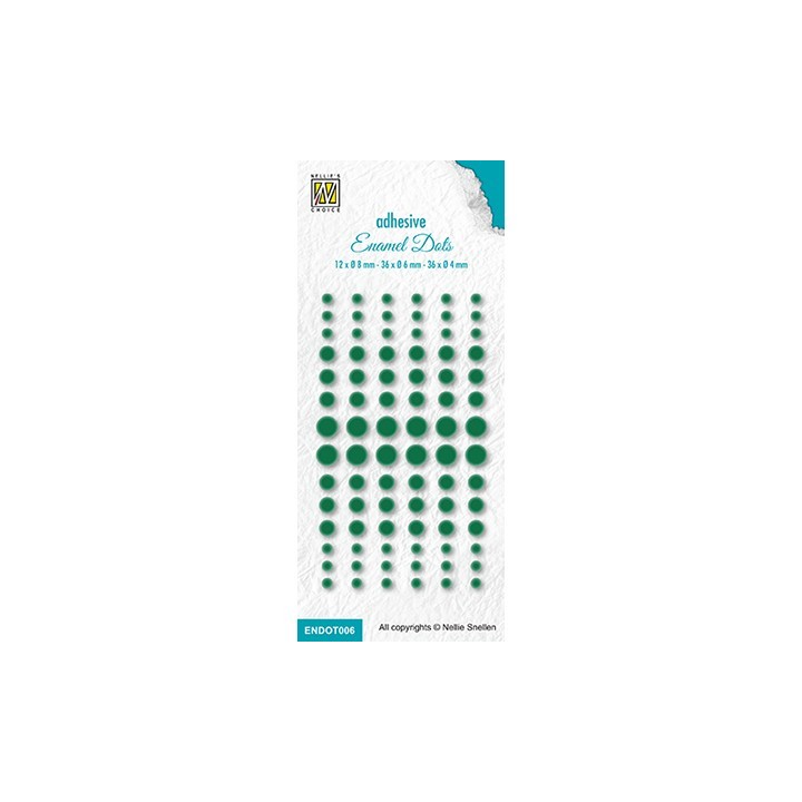 (ENDOT006)Nellie's Choice Enamel dots, Green