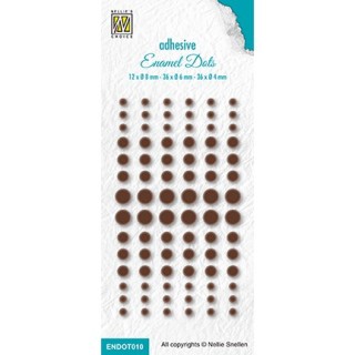 (ENDOT010)Nellie's Choice Enamel dots, Brown