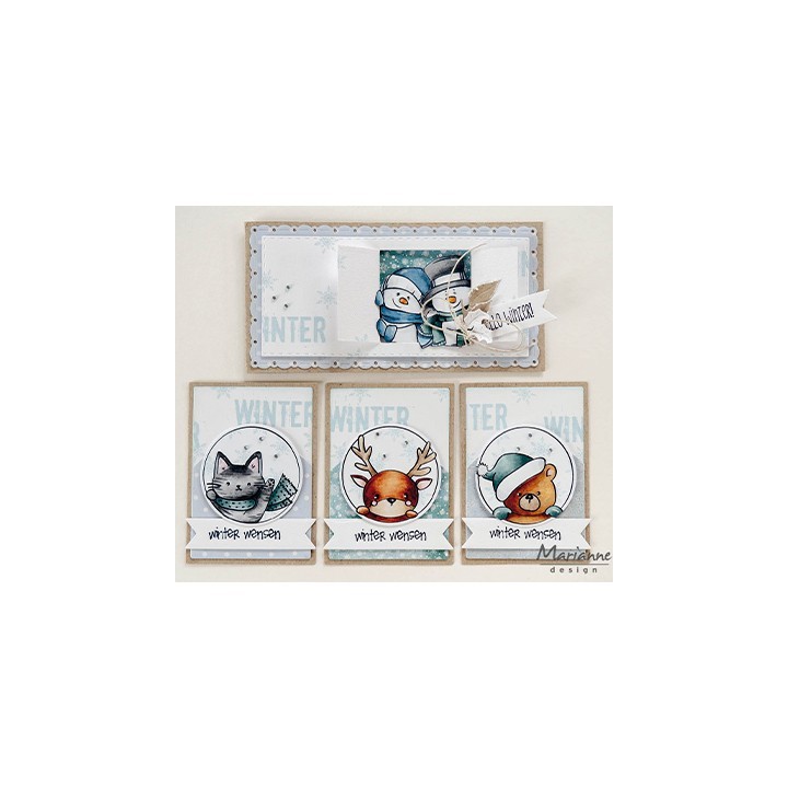 (CS1102)Stamp Peek-a-boo Snowmen