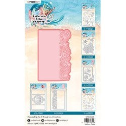 (SL-TO-CD232)Studio Light SL Cutting Die Coral border card shape Take me to the Ocean nr.232