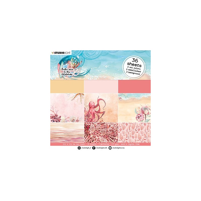 (SL-TO-PP36)Studio Light SL Paper Pad Warm colors Take me to the Ocean nr.36