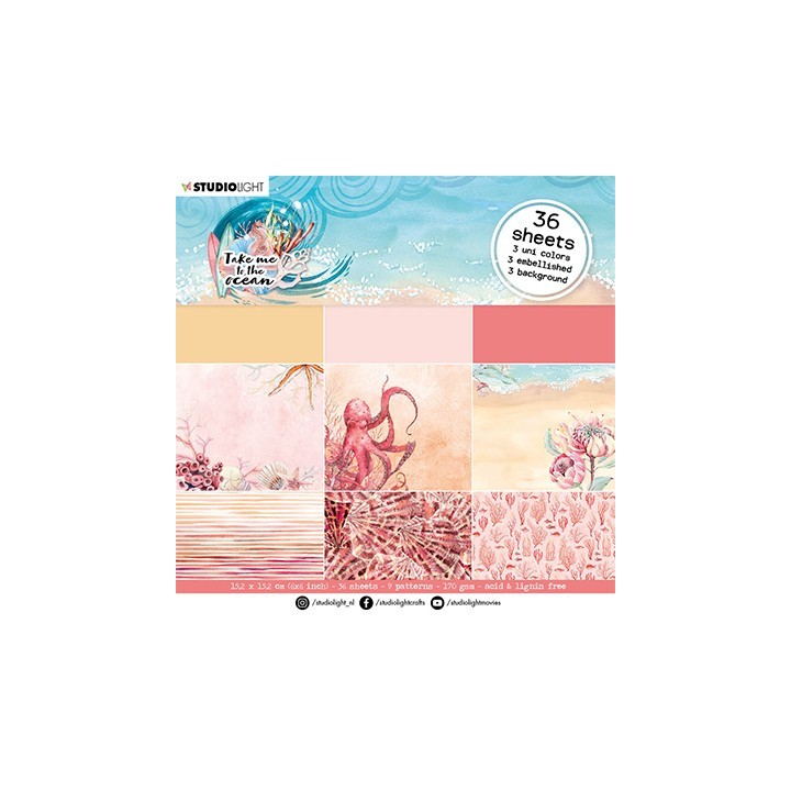(SL-TO-PP36)Studio Light SL Paper Pad Warm colors Take me to the Ocean nr.36