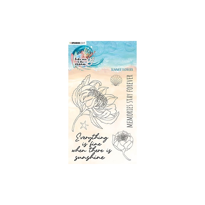 (SL-TO-STAMP219)Studio light BL Clear stamp Summer flowers Take me to the Ocean nr.219