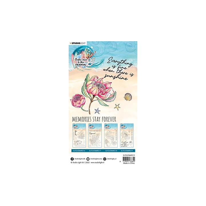 (SL-TO-STAMP219)Studio light BL Clear stamp Summer flowers Take me to the Ocean nr.219
