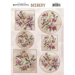 (CDS10047)Scenery - Yvonne Creations - Aquarella - Christmas Miracle - Antique Flowers