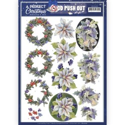 (SB10606)3D Push Out - Jeanine's Art - A Perfect Christmas - Purple Christmas Flowers