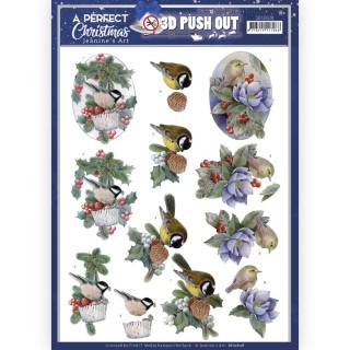 (SB10608)3D Push Out - Jeanine's Art - A Perfect Christmas - Christmas Birds
