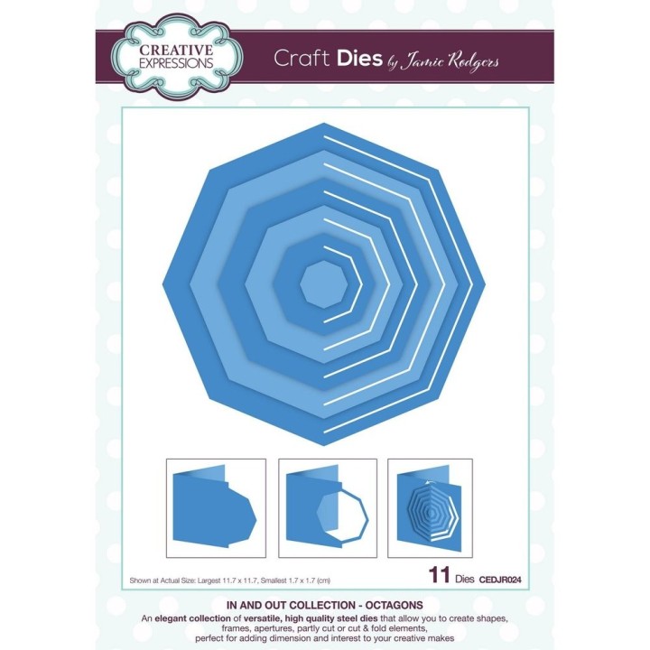 (CEDJR024)Creative Expressions Jamie Rodgers Craft Die In and Out Collection Octagons