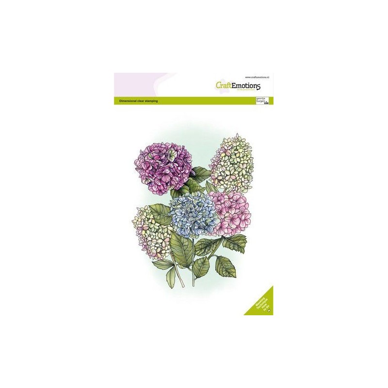 (3026)CraftEmotions clearstamps A5 - Gerbera Hydrangea