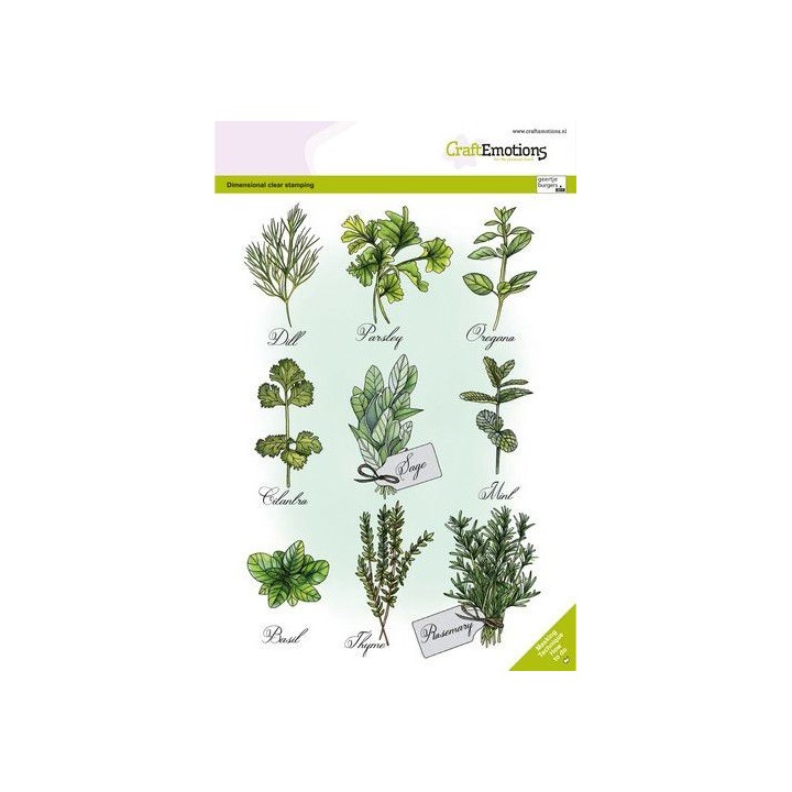 (3027)CraftEmotions clearstamps A5 - Herbs