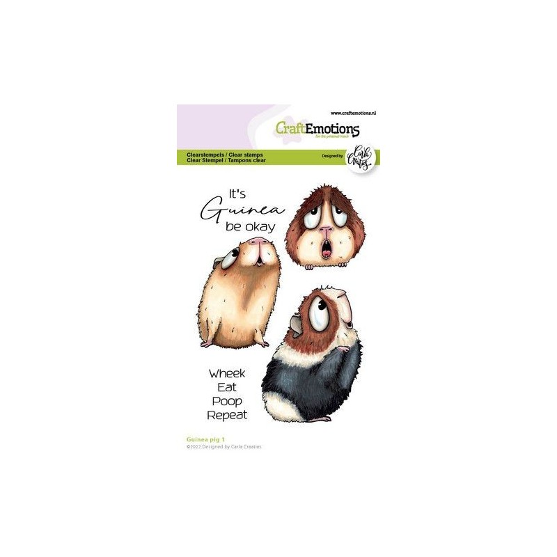 (1539)CraftEmotions clearstamps A6 - Guinea pig 1 Carla Creaties