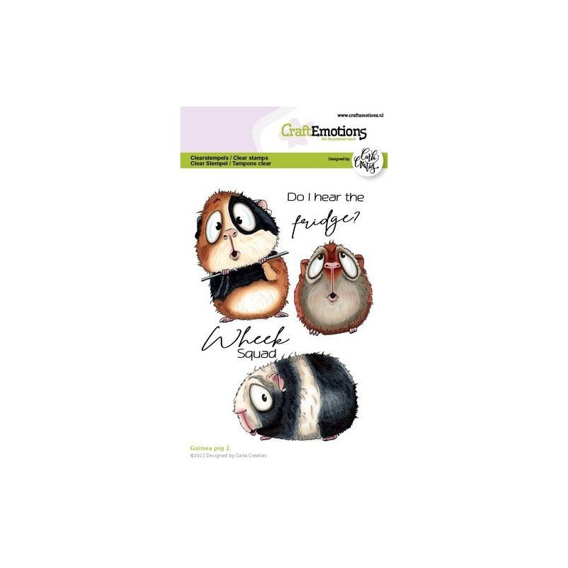 (1540)CraftEmotions clearstamps A6 - Guinea pig 2 Carla Creaties
