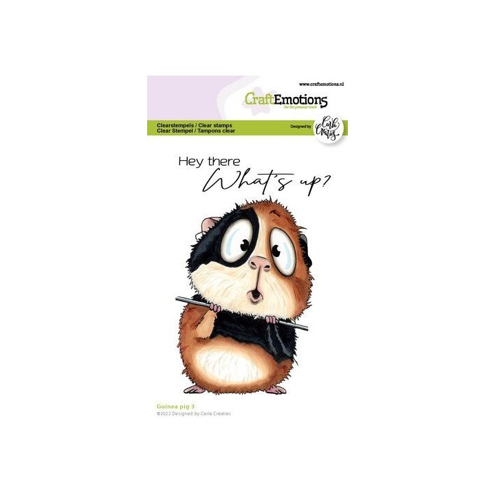 (1541)CraftEmotions clearstamps A6 - Guinea pig 3 Carla Creaties