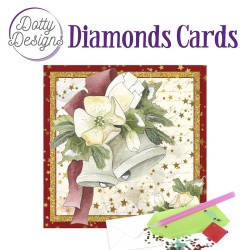(DDDC1054)Dotty Designs Diamond Cards - Christmas Bells with White Flowers