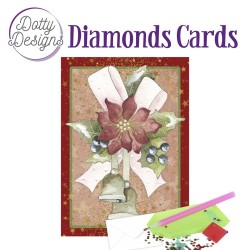 (DDDC1055)Dotty Designs Diamond Cards - Christmas Bells with Red Flower