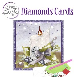 (DDDC1056)Dotty Designs Diamond Cards - Candle with Purple Bow