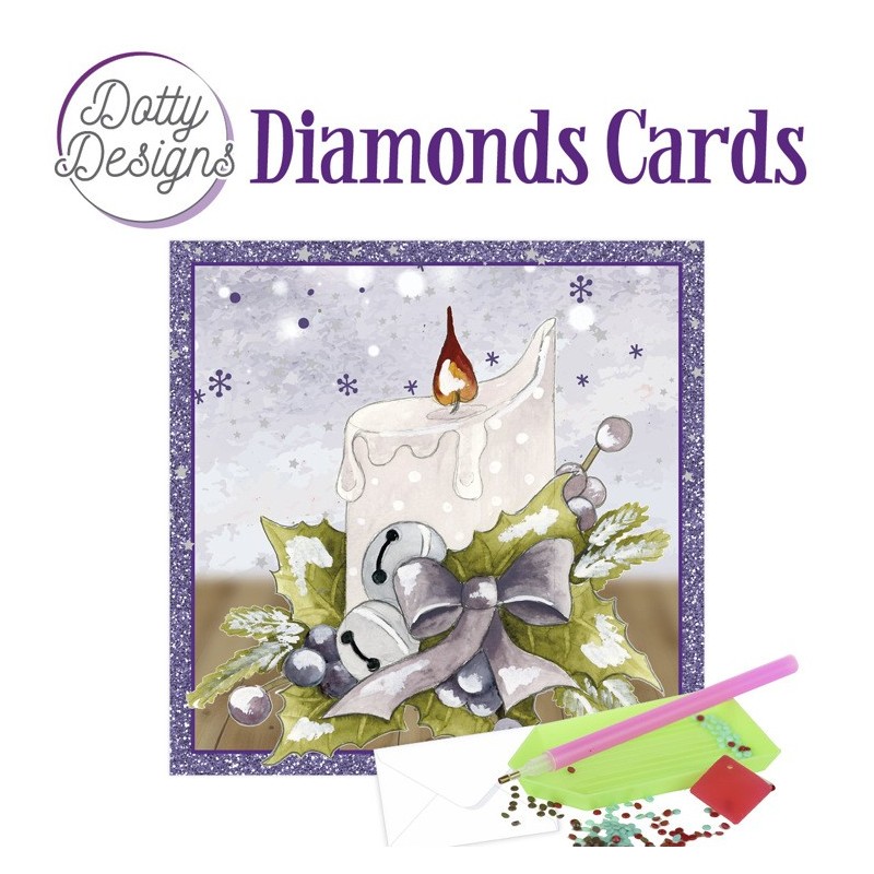 (DDDC1056)Dotty Designs Diamond Cards - Candle with Purple Bow